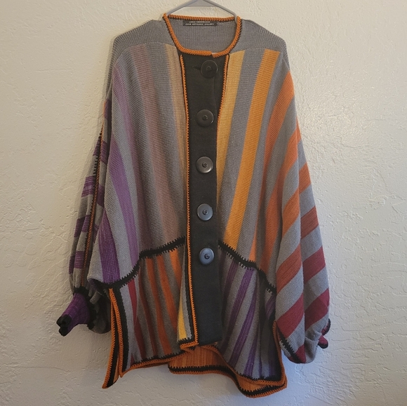 Linda Mendelson X Julie Artisans' Gallery Cardigan Art Piece One Size - Picture 1 of 12